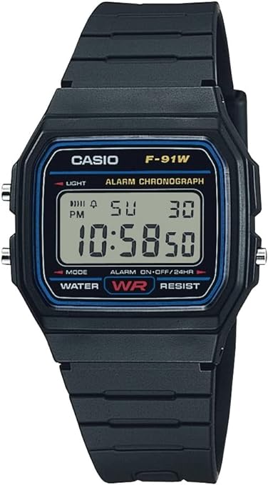 Casio F91W Series | Digital Watch | Water Resistant | LED Light | 1/100 SEC Stopwatch | Regular Time Keeping (HR, Min, SEC, PM, Date, Day) | Daily Alarm | Lightweight | 7 Year Battery - Image 4