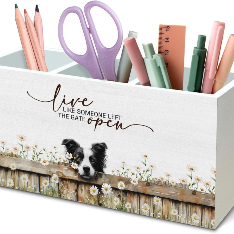 Border Collie Desk Organizer